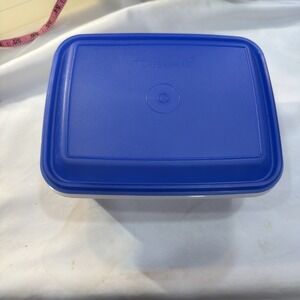 Vintage Tupperware Freeze N Save Ice Cream Keeper with Blue Lid #1254